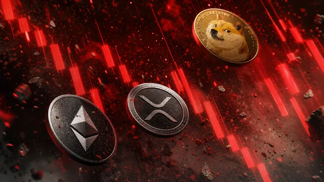 Ether XRP Dogecoin Lead Crypto Selloff: Tech Stocks Tumble Drag Altcoins Down